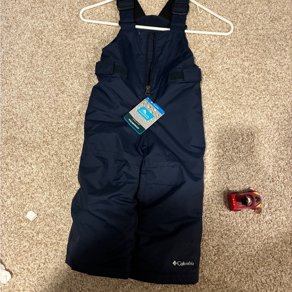 NEW Columbia Kids Navy Blue Snowbibs 2T